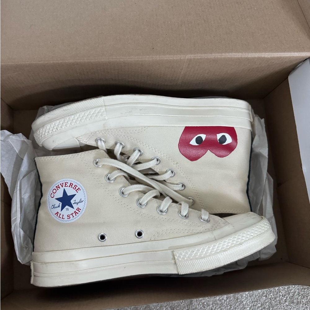 Comme des garcons Converse play High-Top Sneakers with Red Heart size 7